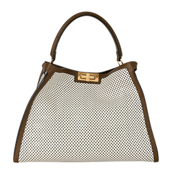 Peekaboo X-Lite bag, Leather, Brown/White, 4650, 3*